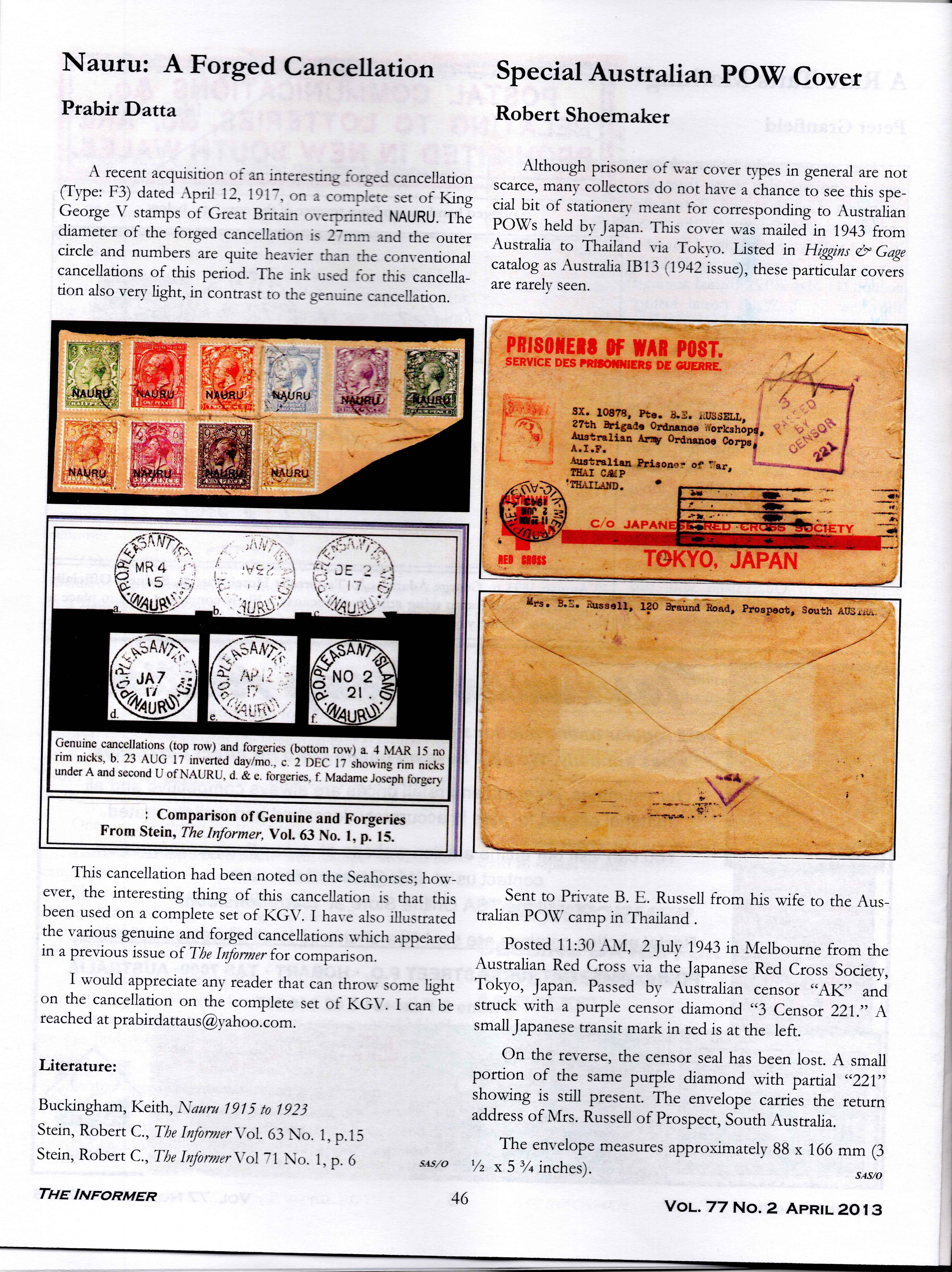Nauru: A Forged Cancellation by Prabir Datta, page 46 of The Informer